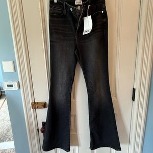 Frame Denim Black Le Super High Flare Jeans